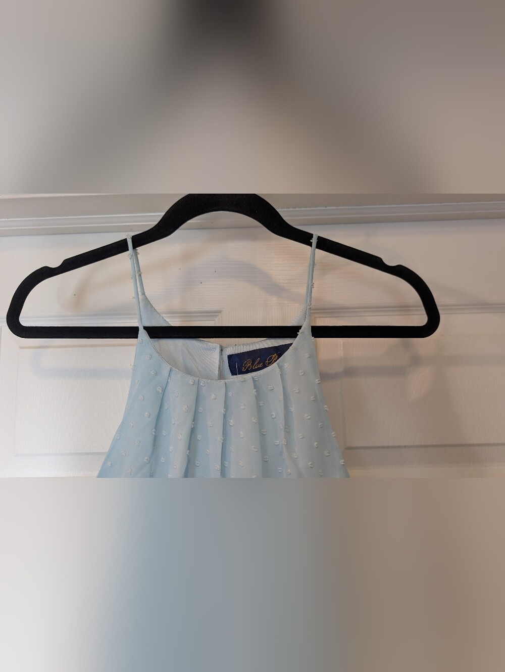 NEW Blue Rain Womens Light Blue Swiss Dot Halter Top Dress Francesca's Small NWT - Picture 7 of 16